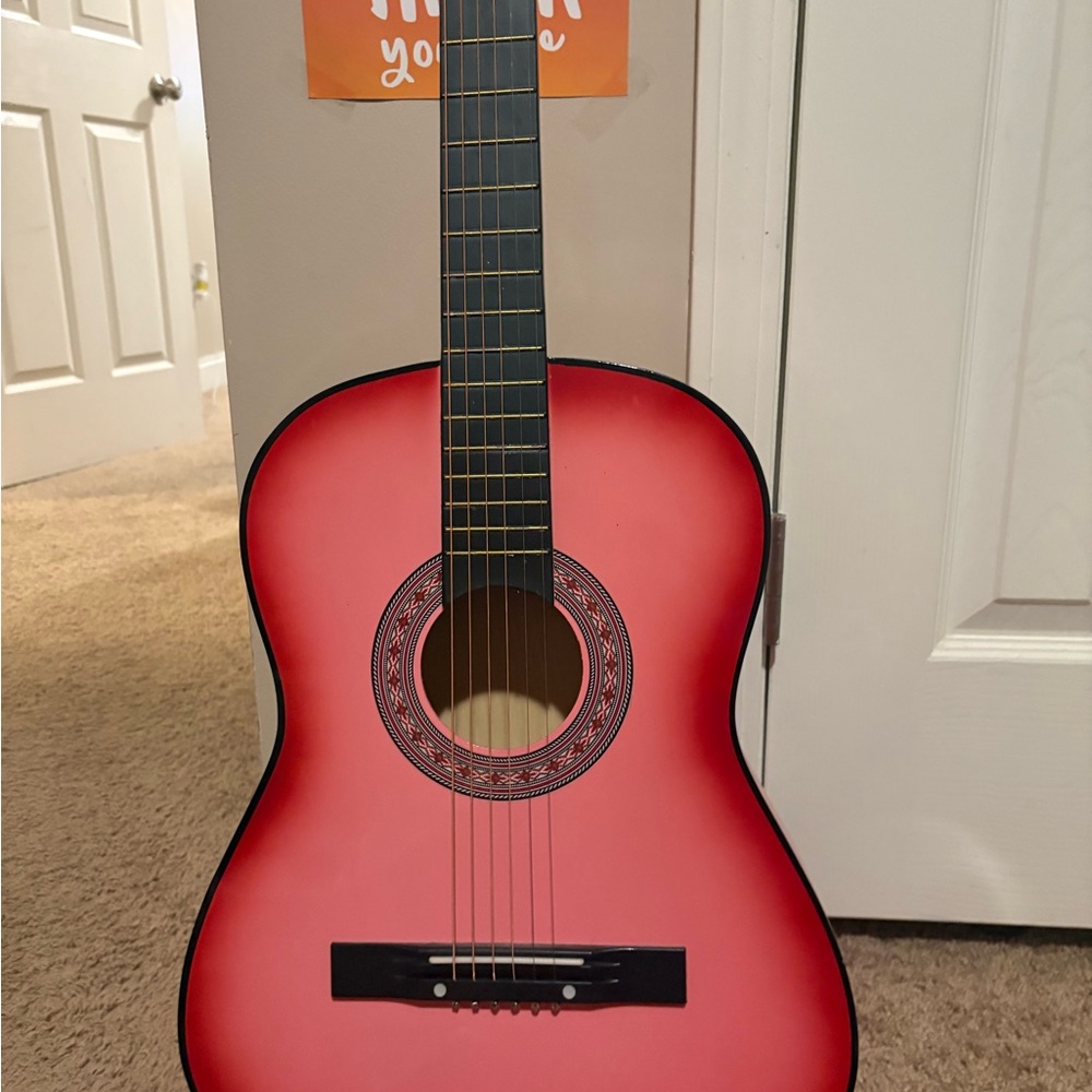 Pink Acoustic Guitar